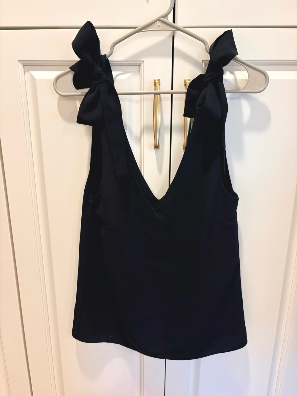 Belle and Bloom Australia Tie-Shoulder V-Neck Tank Top - Black